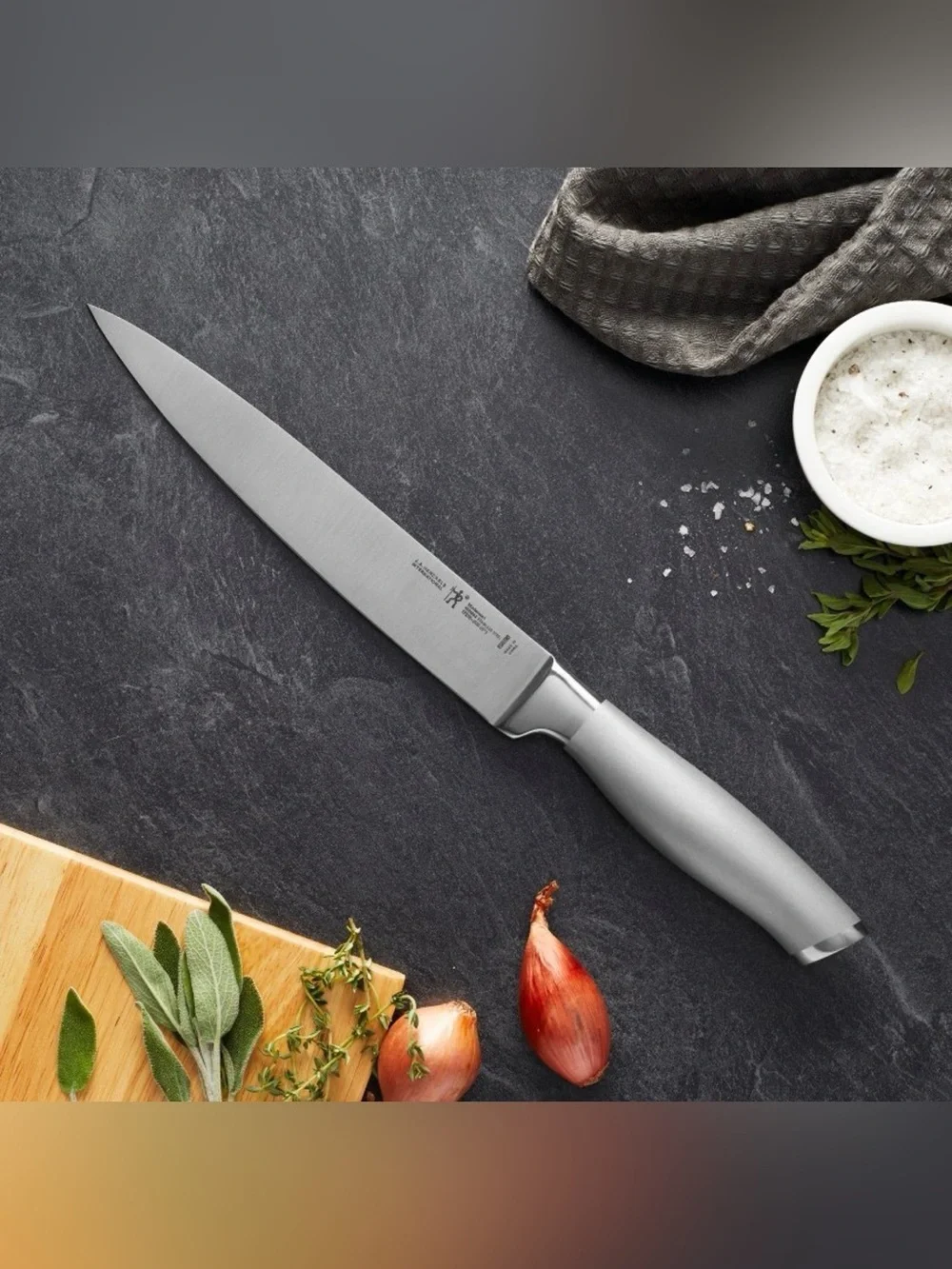 Heckels International Modernist Forged 8” carving knife, satin finish fine edge